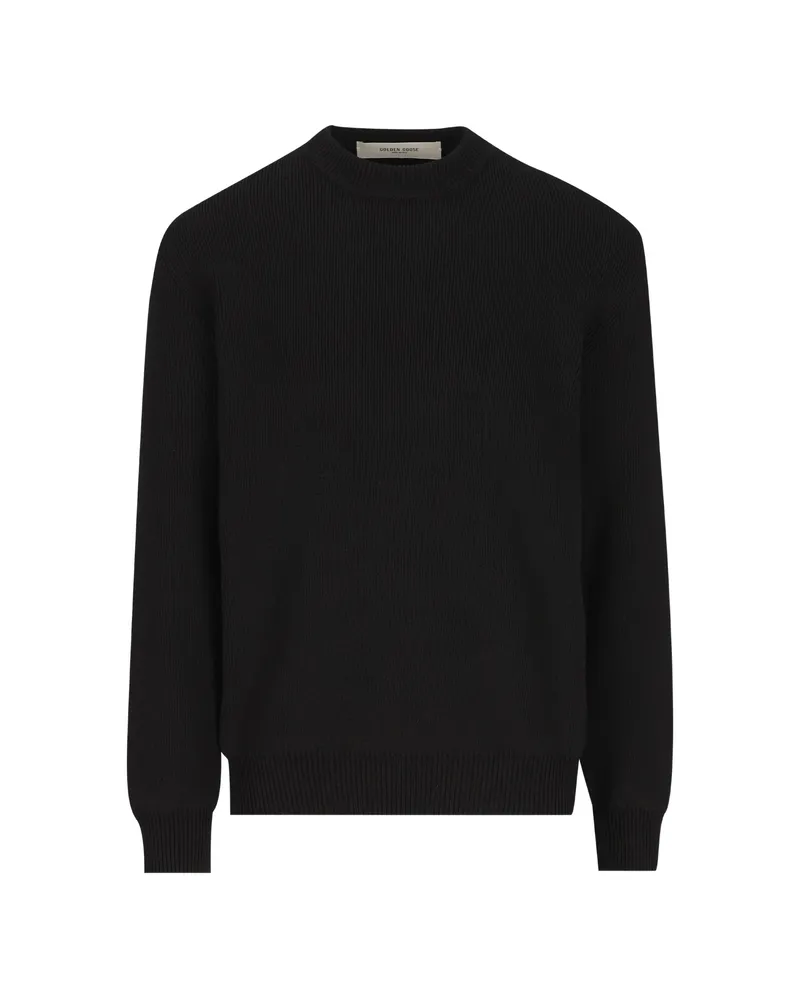 Golden Goose Logo-embroidered Crewneck Sweater Black