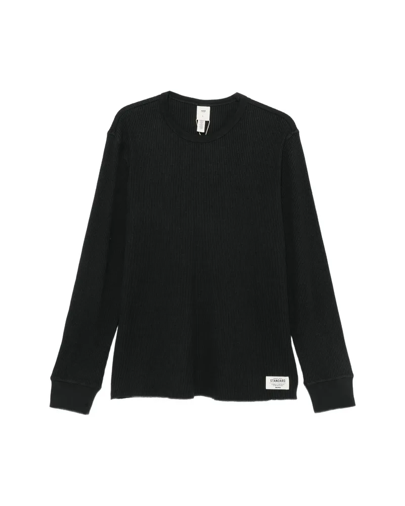 SKIMS Waffle-knit Logo-patch Sweatshirt Black