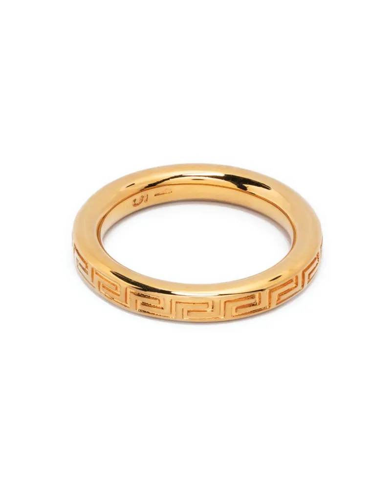 Versace Greek Key Band Ring Gold