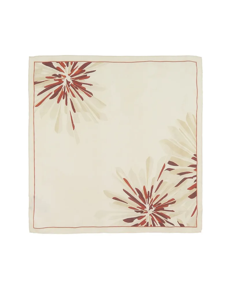 Brunello Cucinelli Floral-print Scarf Neutrals