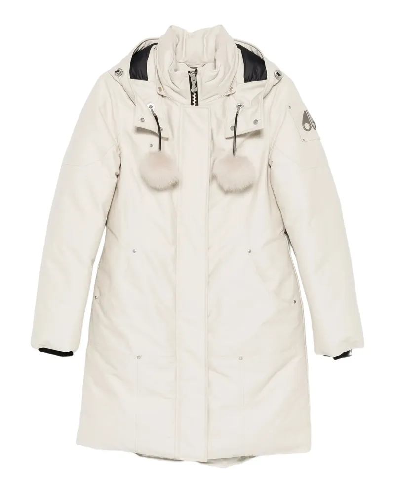 Moose Knuckles Pompom-detail Hooded Coat Neutrals