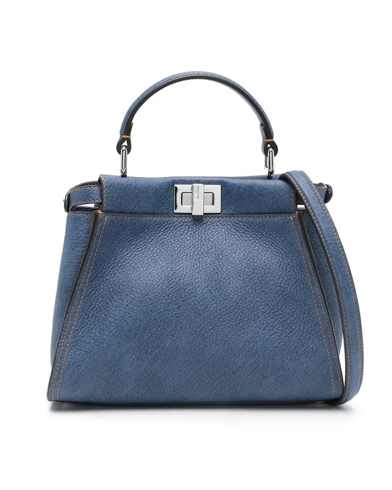 Fendi Mini Peekaboo Tote Bag Blue
