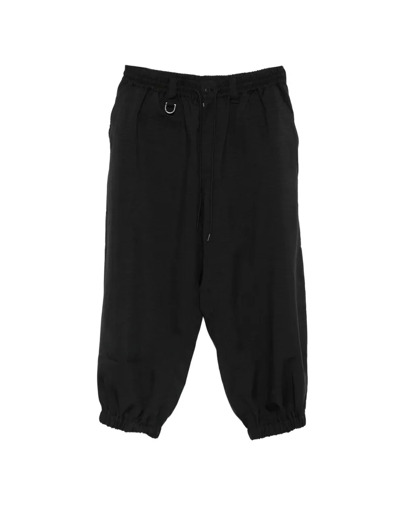 Y-3 Drawstring Elasticated-cuffs Trousers Black