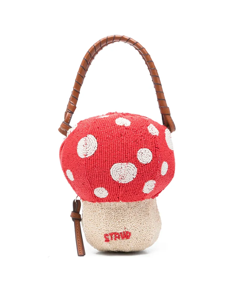 STAUD Polka-dot Mushroom Tote Bag Red