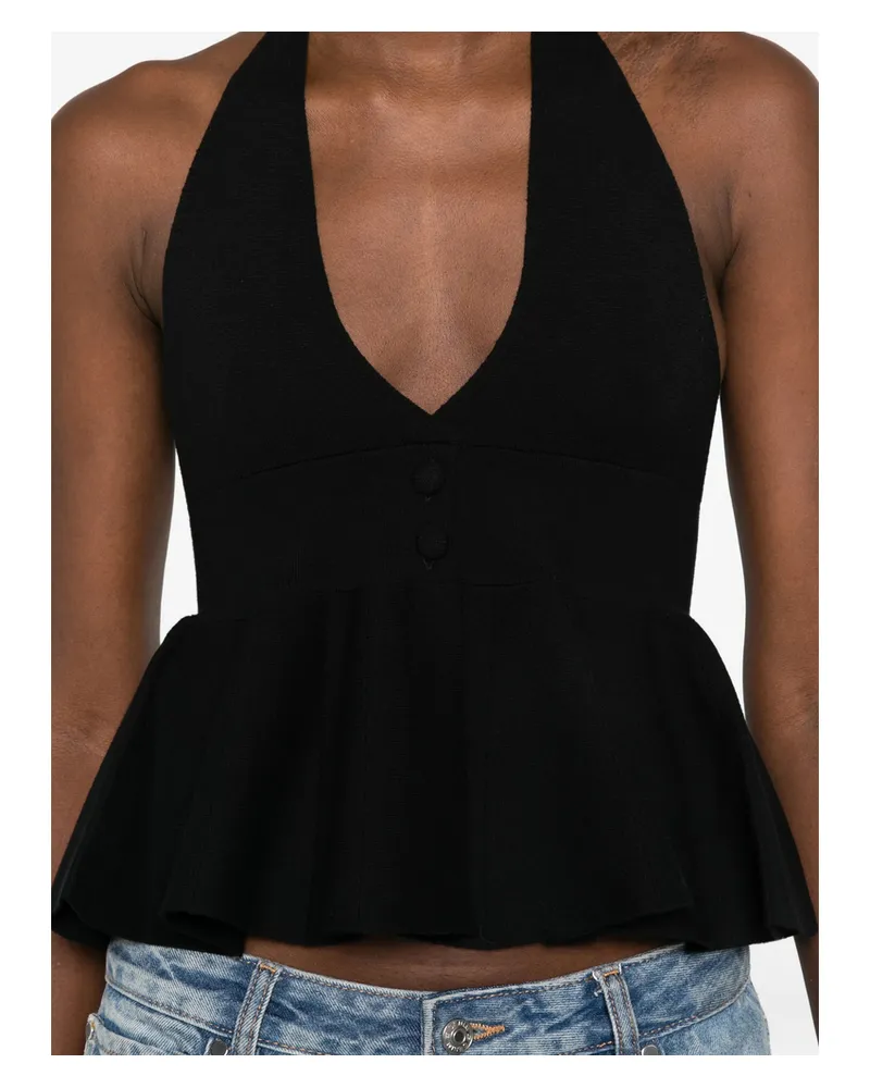 GIMAGUAS Sia Halterneck Peplum Top Black