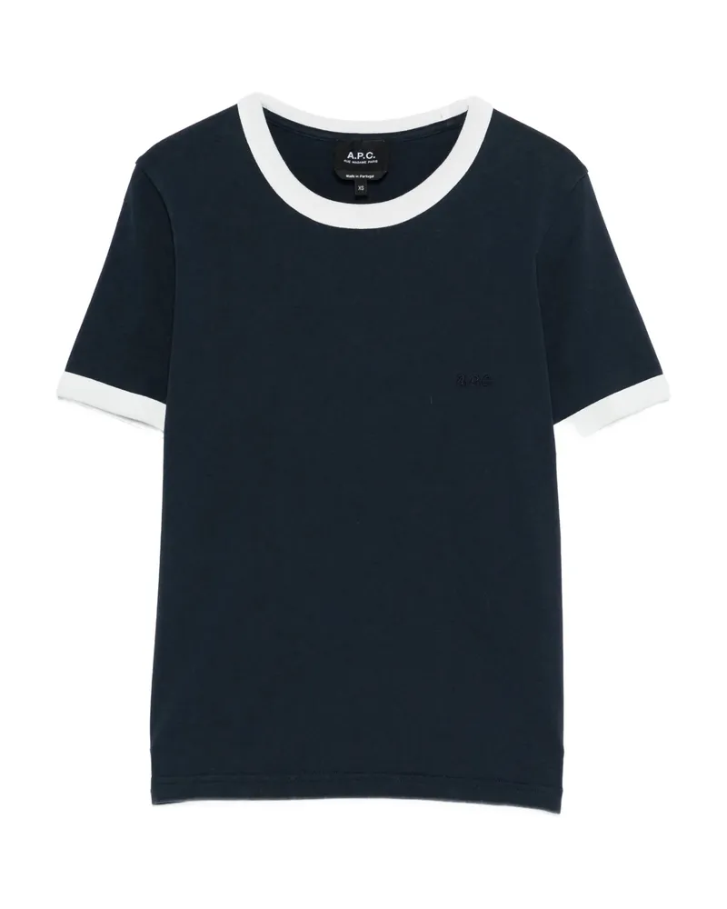 A.P.C. A. p.c. Contrasting-trims T-shirt Blue