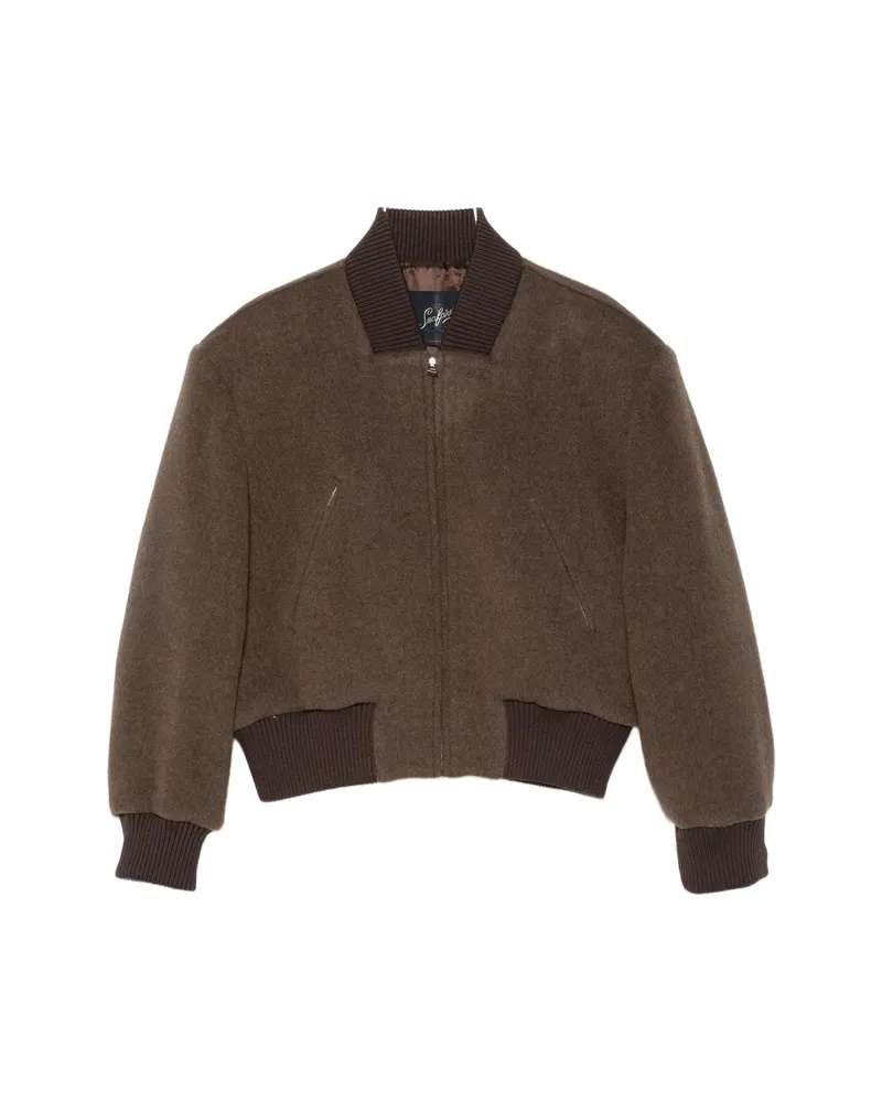 Seafarer Padded-shoulder Bomber Jacket Brown