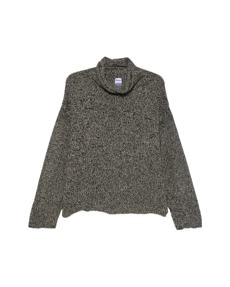 Baserange Kem Mock-neck Marl-knit Sweater Black