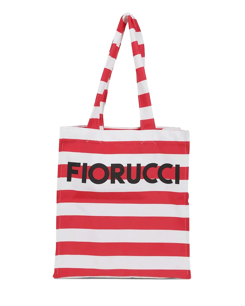 Fiorucci Striped Tote Bag Red