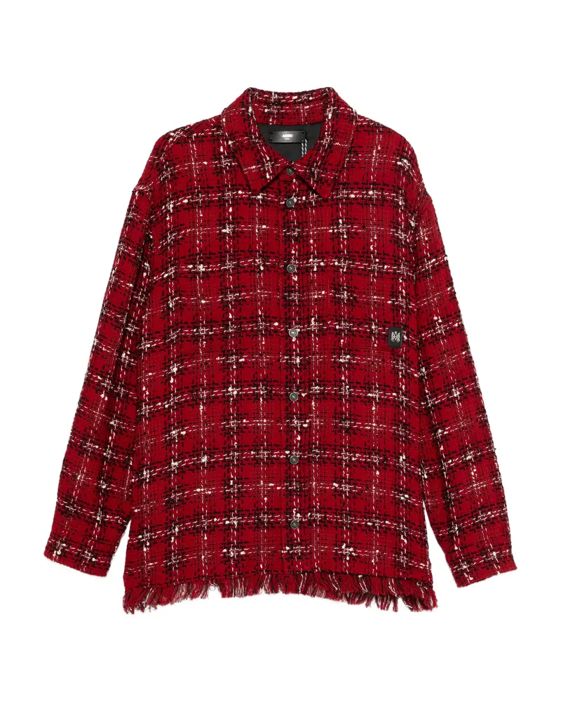 Amiri Frayed Checked Shirt Red
