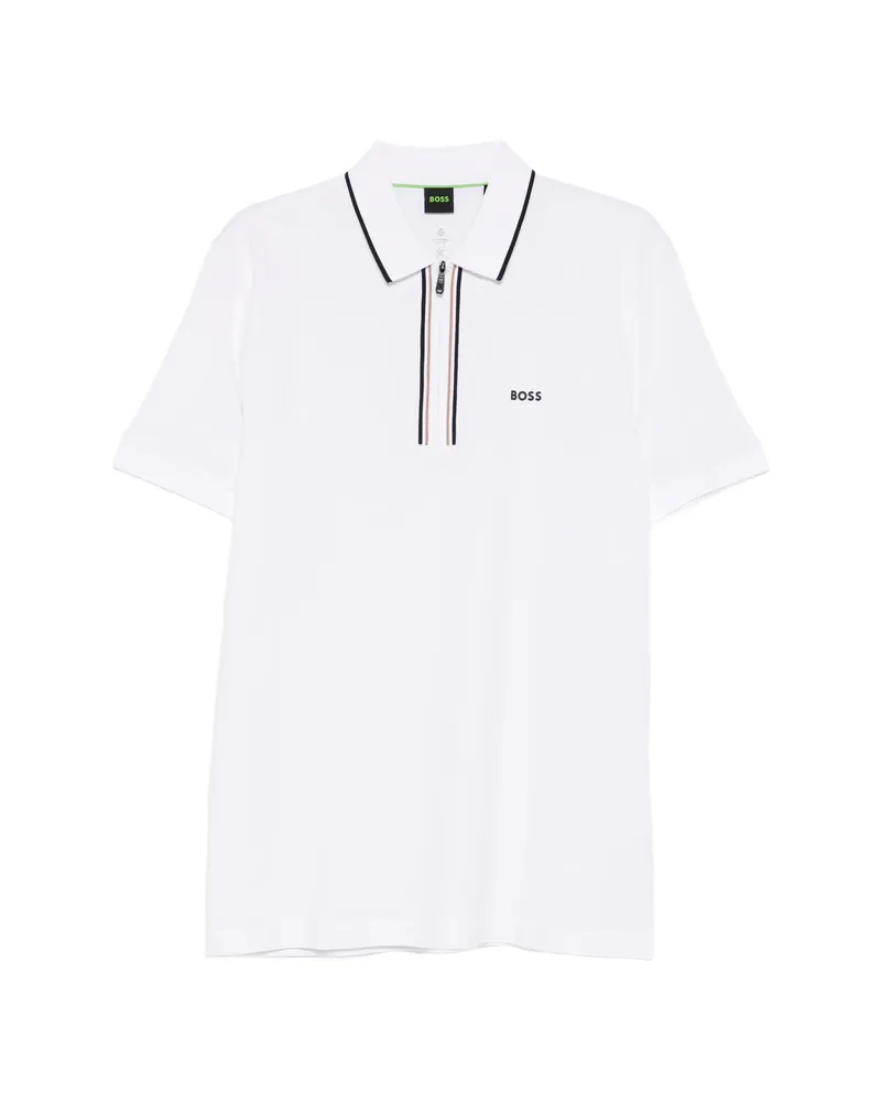 HUGO BOSS Zip-collar Polo Shirt White