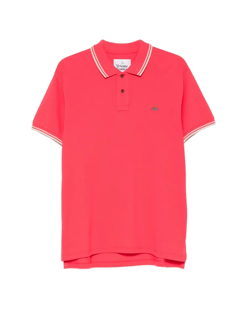 Vivienne Westwood Classic Embroidered-detail Cotton Polo Shirt Pink