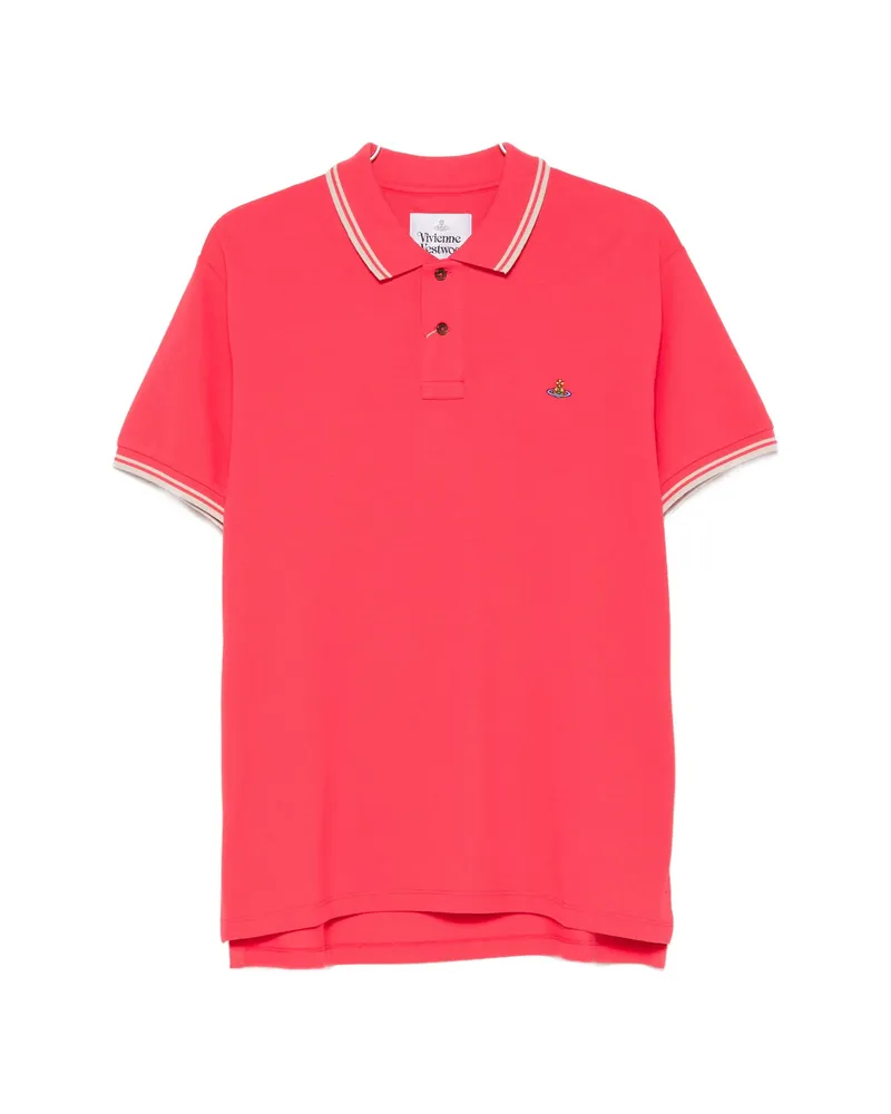 Vivienne Westwood Classic Embroidered-detail Cotton Polo Shirt Pink