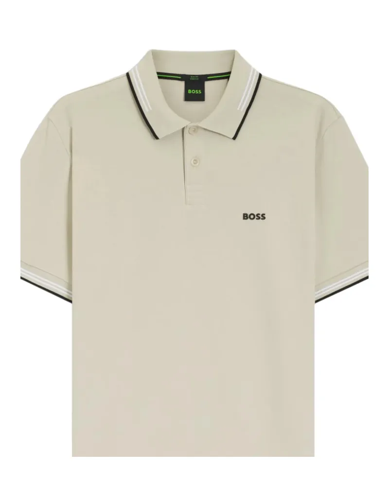 HUGO BOSS Slim-fit Polo Shirt In Stretch Cotton With Logo Neutrals