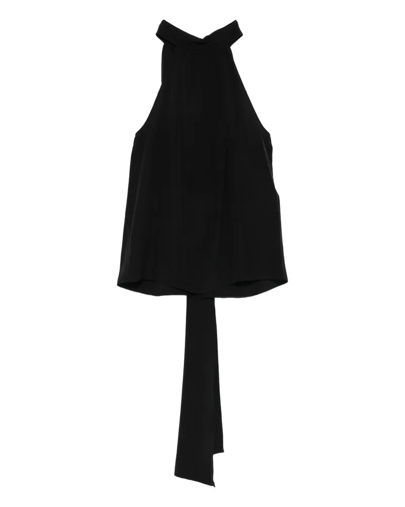 Tom Ford Ribbed Tie-neck Blouse Black