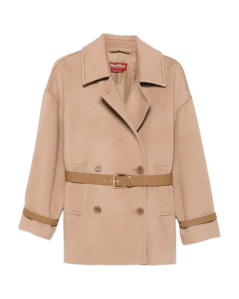 Max Mara Double-breasted Belted Coat Brown