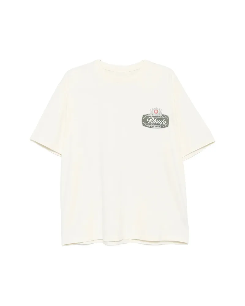 RHUDE Logo-print T-shirt Neutrals