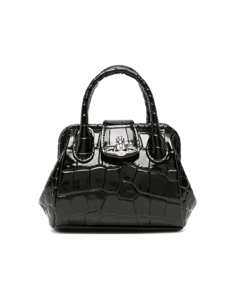 Vivienne Westwood Orb Croc-effect Leather Mini Bag Black