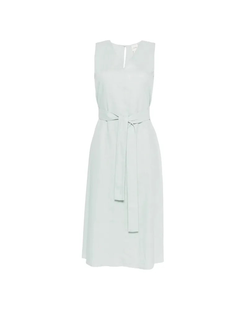 Calvin Klein V-neck Belted Midi Dress Green