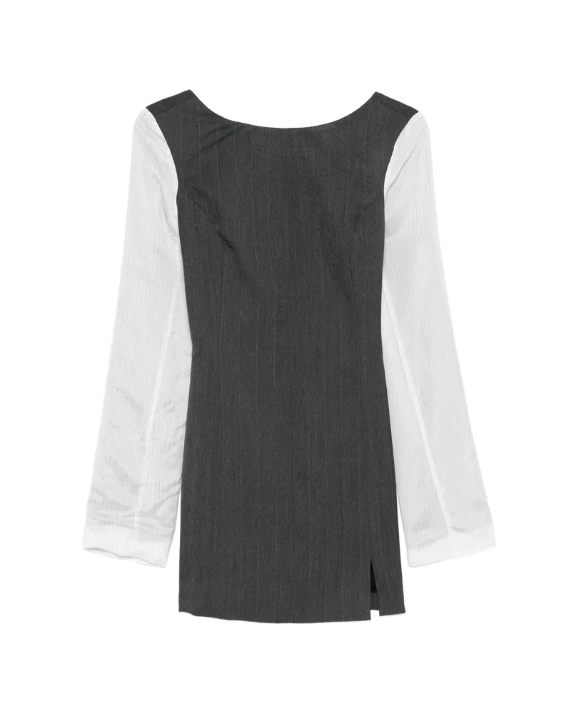 Our Legacy Firm Pinstripe Mini Dress Grey