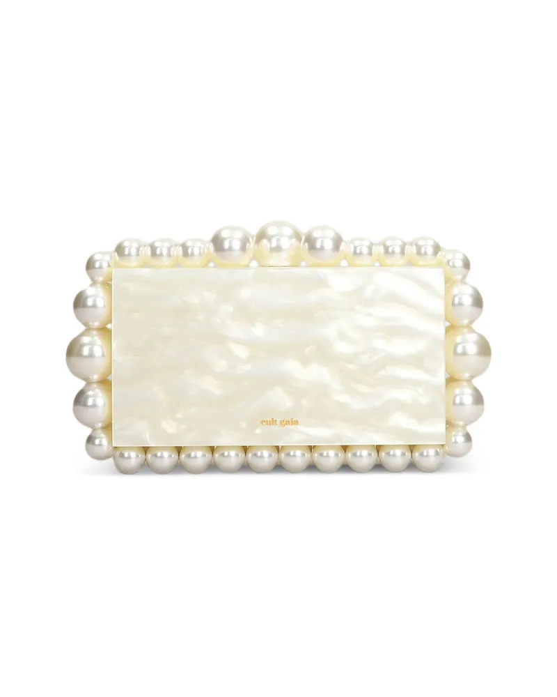 Cult Gaia Eos Studded Clutch Bag Neutrals