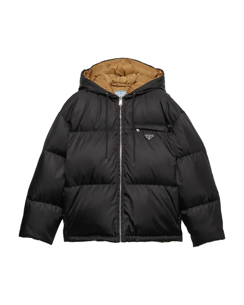 Prada Hooded Puffer Jacket Black