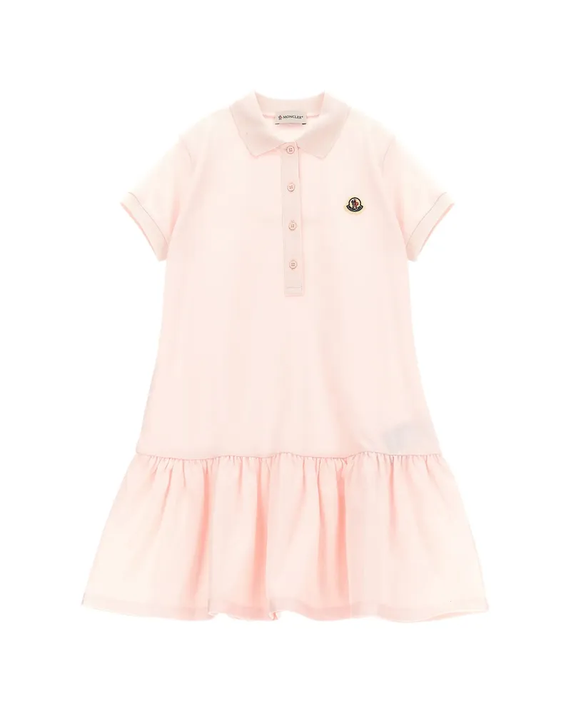 Moncler Logo-patch Polo Dress Pink