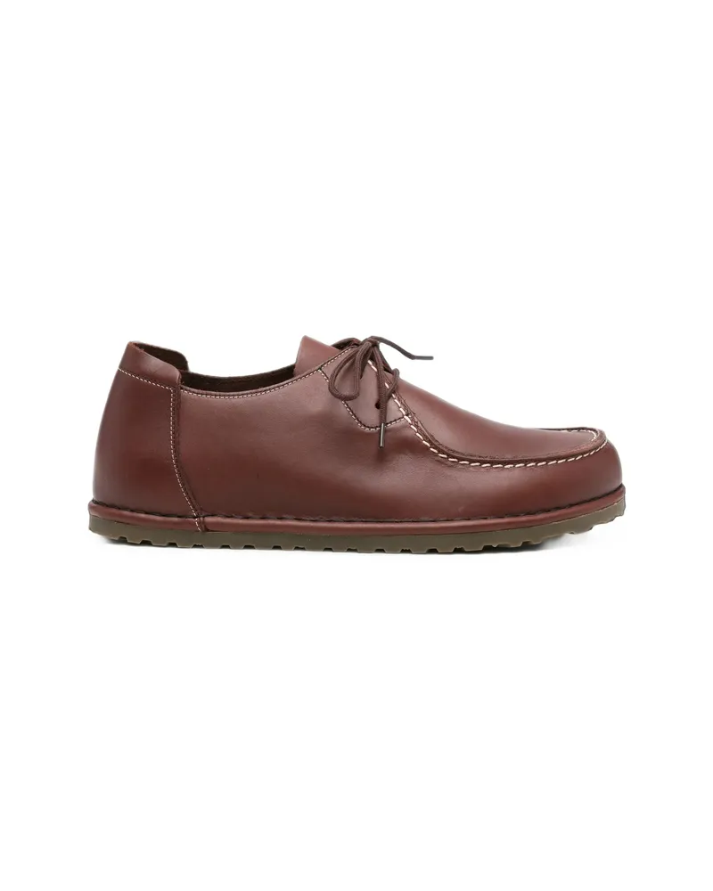 Birkenstock Utti Lace Contrast-stitch Leather Sneakers Brown