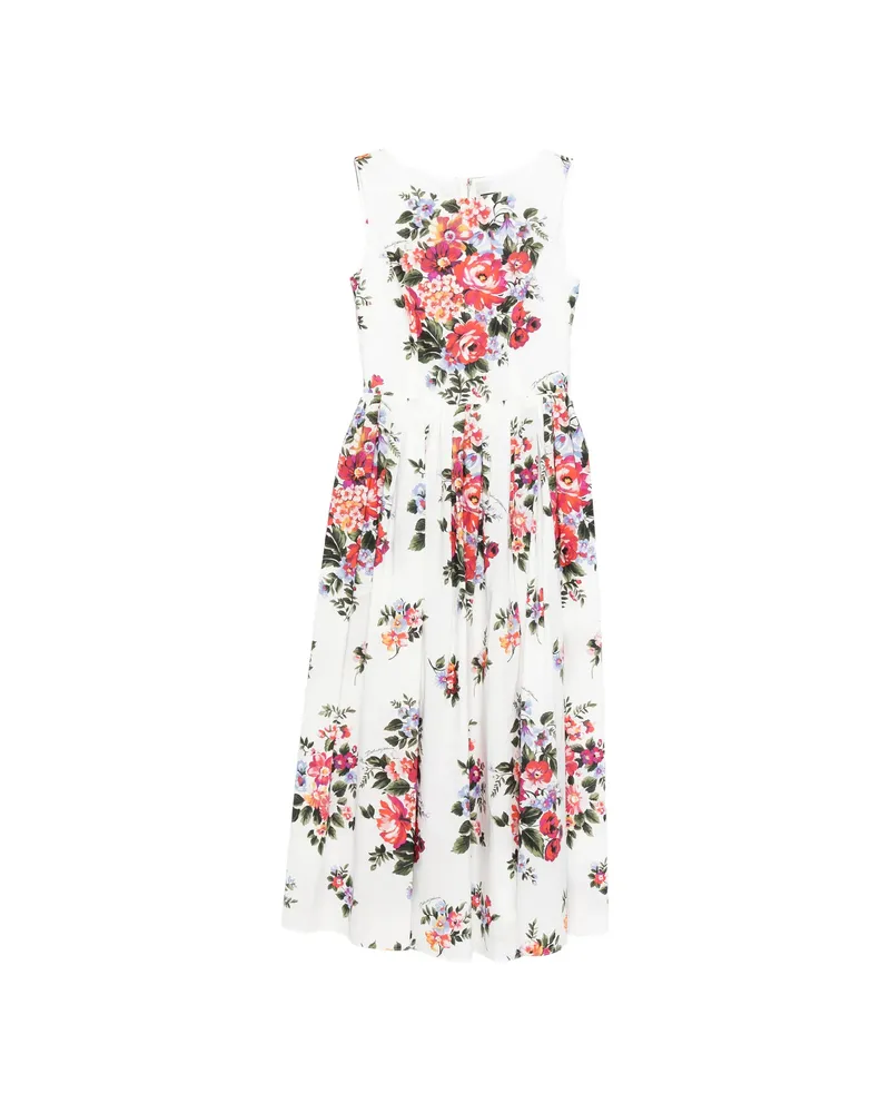 Dolce & Gabbana Floral-print Midi Dress White