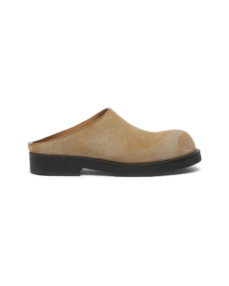Maison Margiela Biker Washed Suede Mules Neutrals