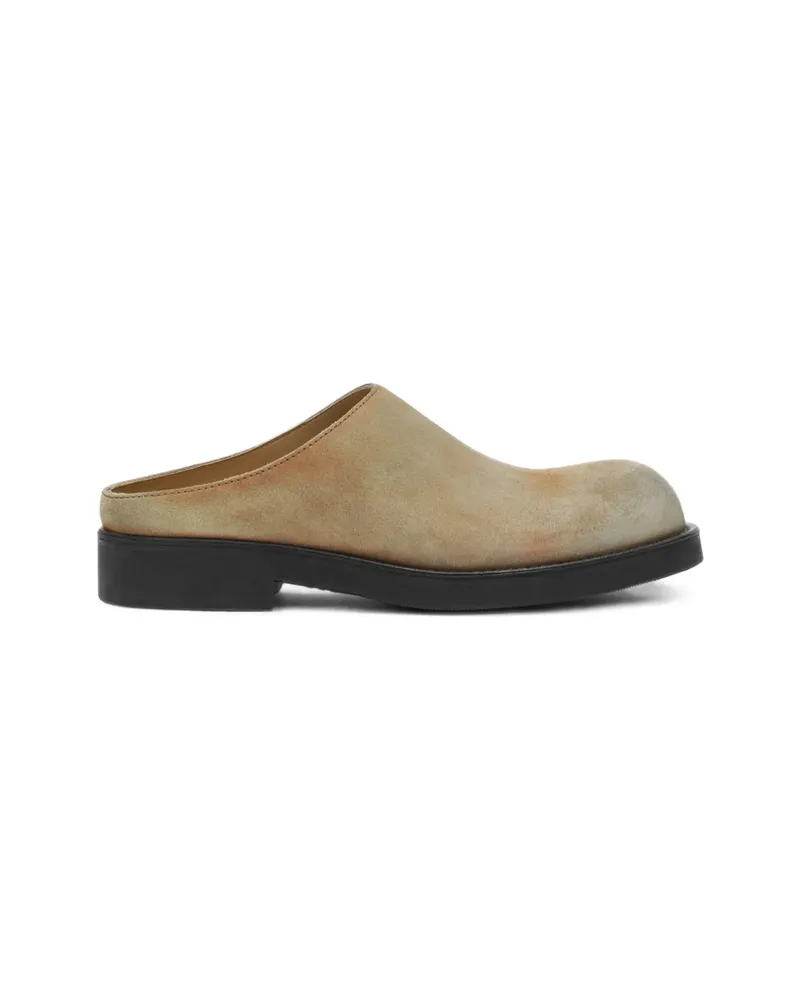 Maison Margiela Biker Washed Suede Mules Neutrals