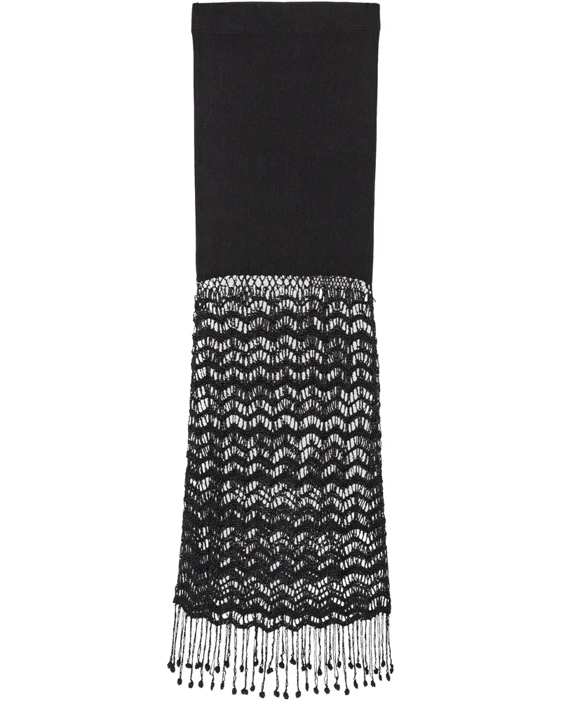 Ganni Macramé-detailing Maxi Skirt Black