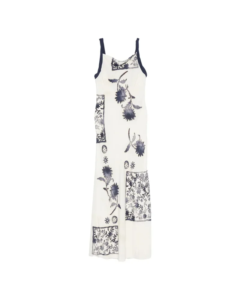 SIR Floral-print Cowl-neck Maxi Dress Neutrals