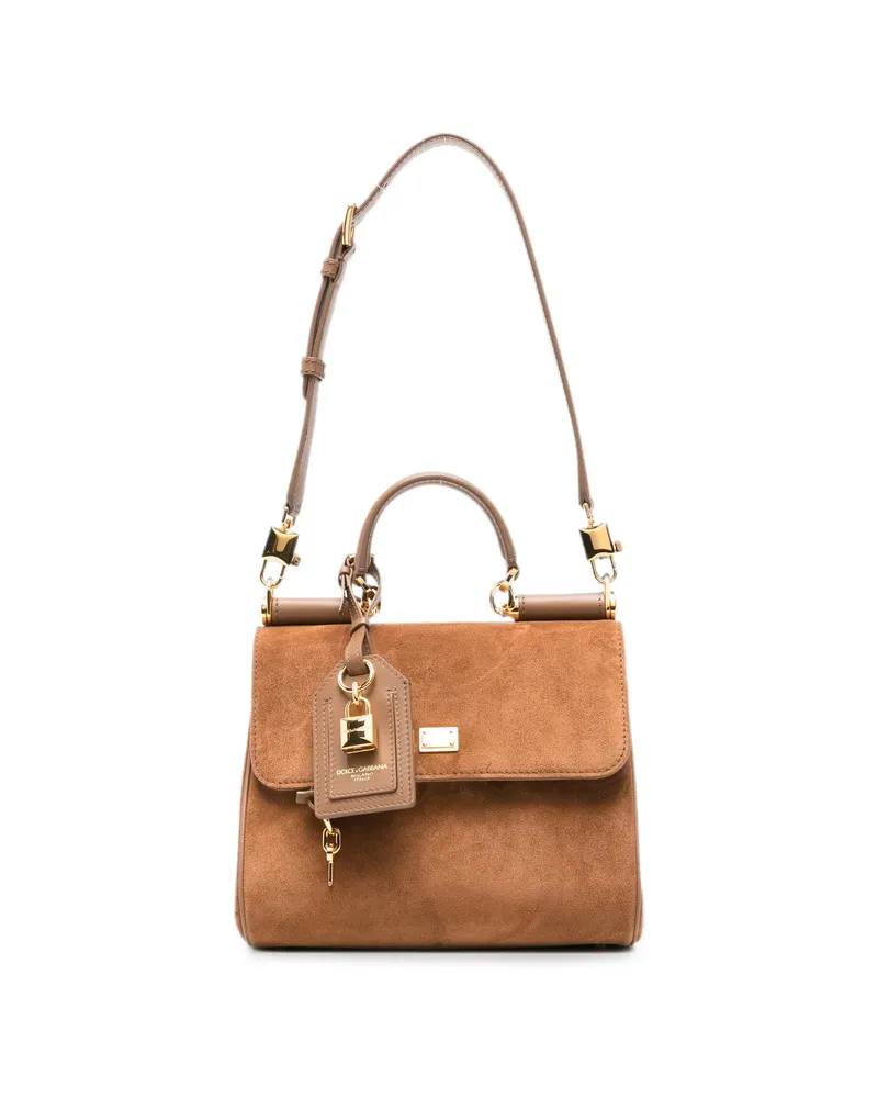 Dolce & Gabbana Sicily Logo-plaque Tote Bag Brown