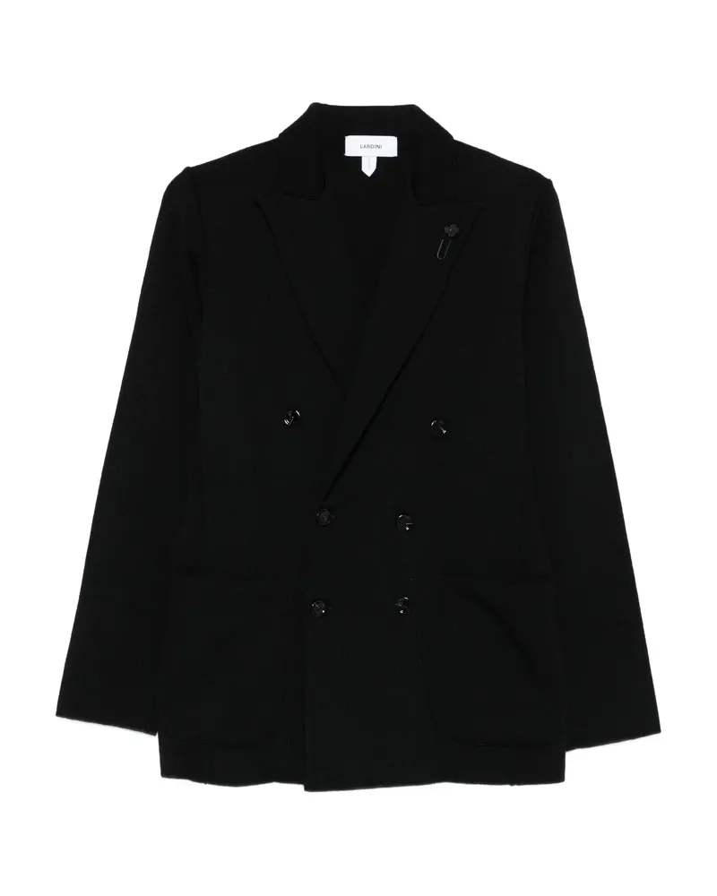 LARDINI Double-breasted Wool Jacket Black