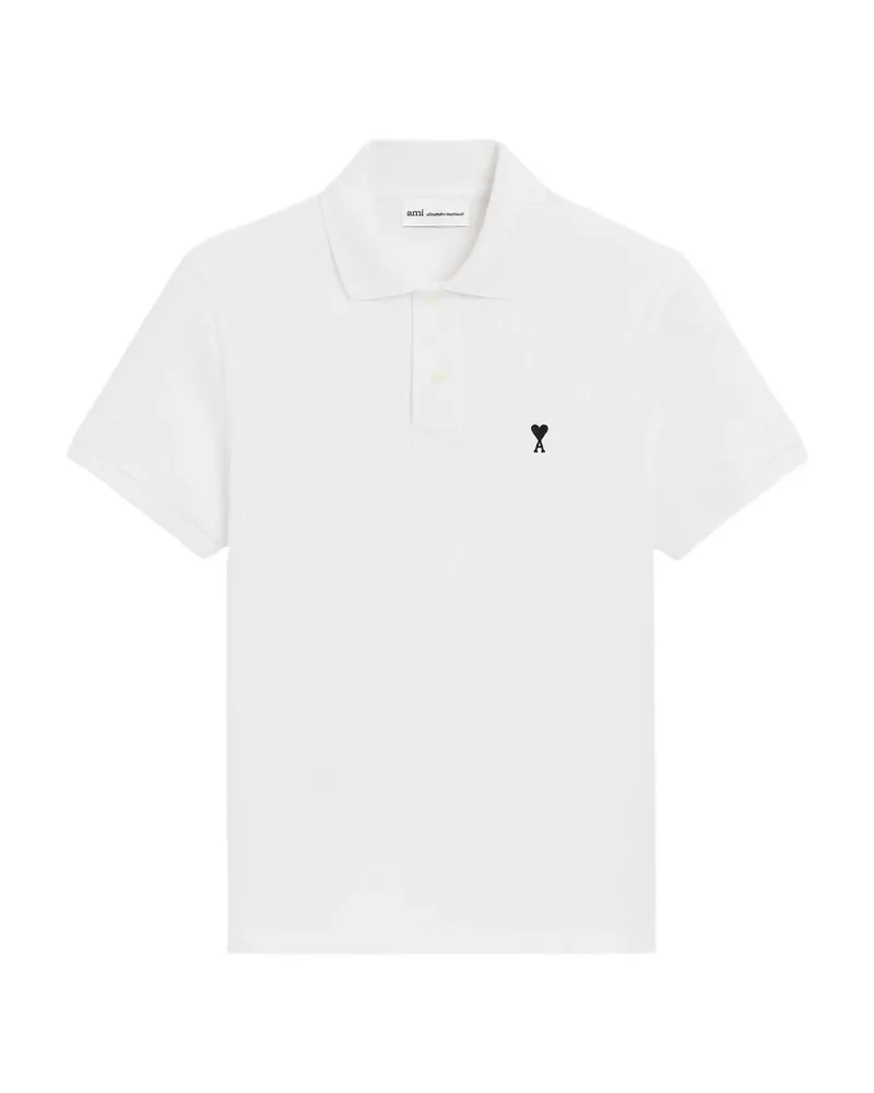 AMI Paris Ami De Coeur Polo Shirt White
