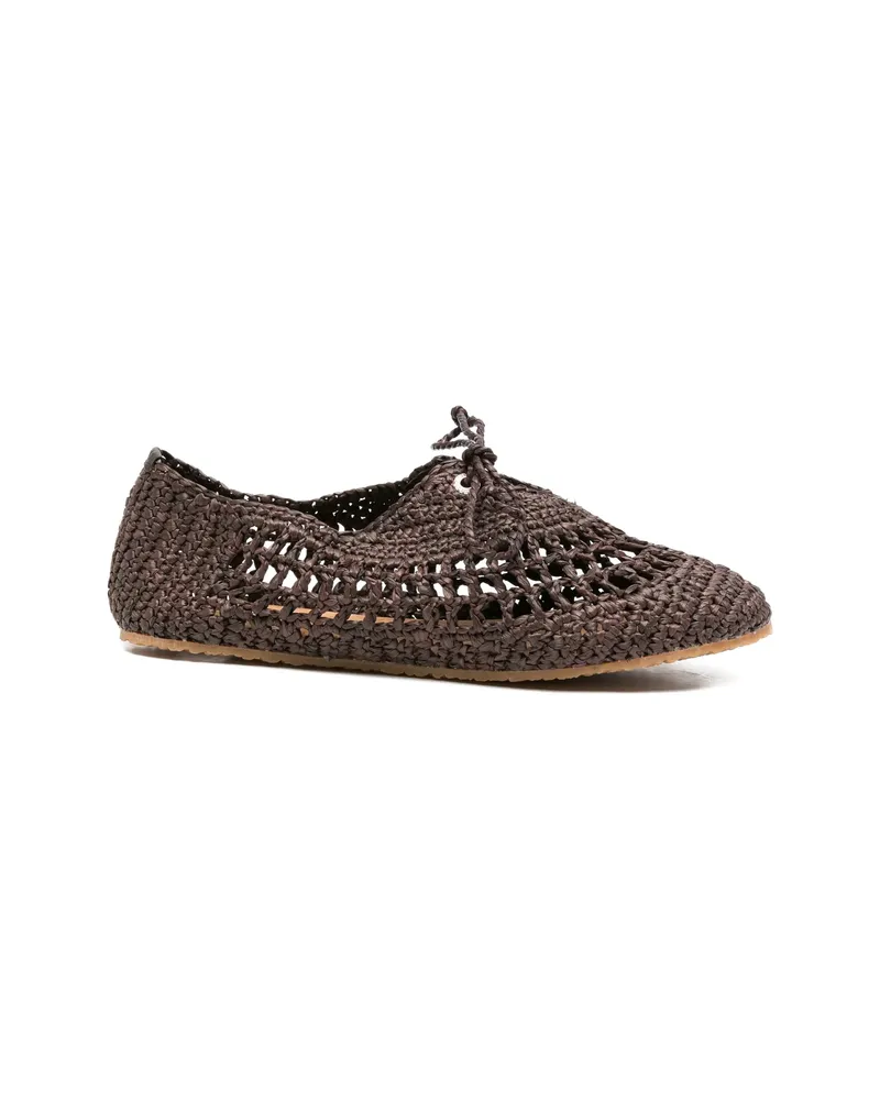 Superga Crochet-knit Lace-up Shoes Brown