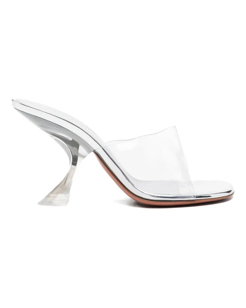 Amina Muaddi 90mm Taylor Glass Slipper Sandals White