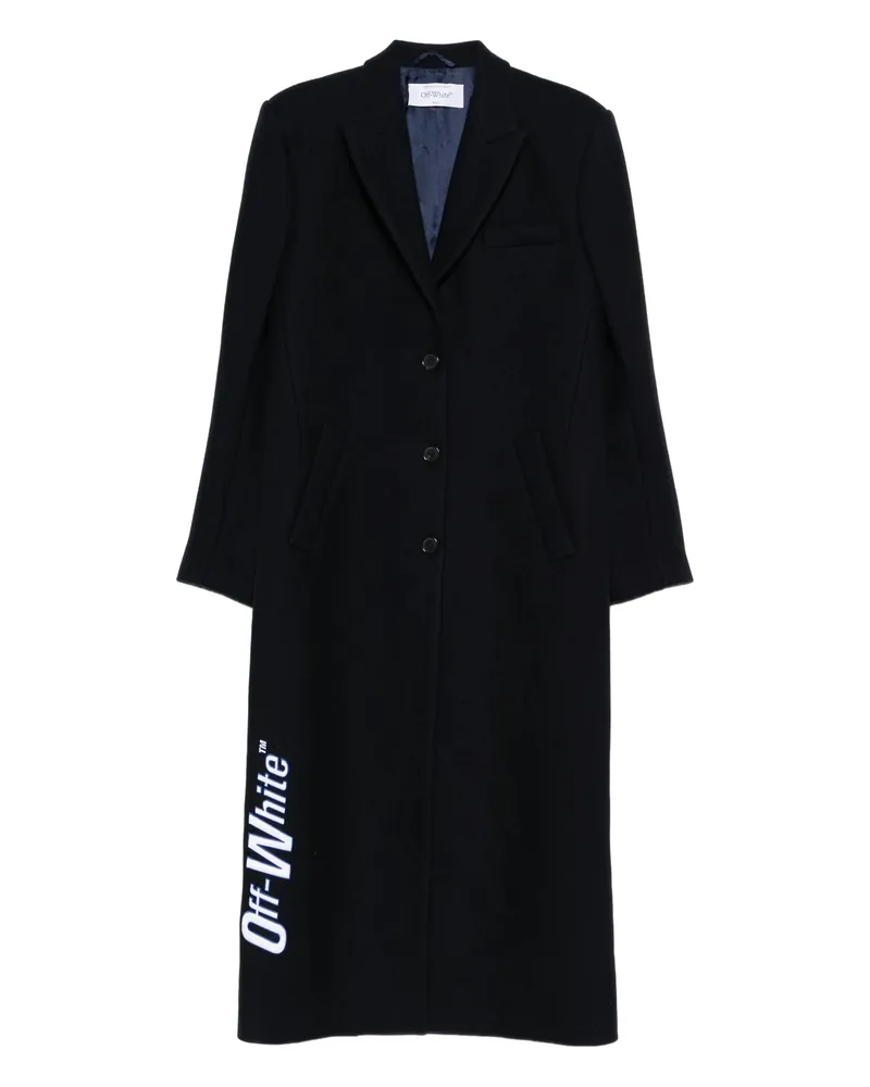 OFF-WHITE Logo-detail Coat Blue
