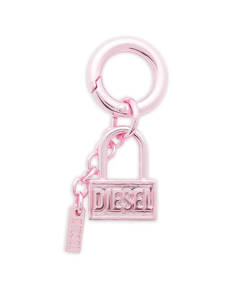 Diesel Padlock-pendant Logo-plaque Keychain Pink