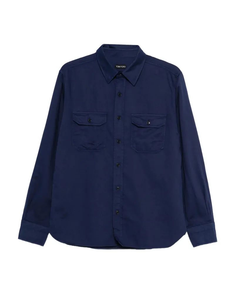 Tom Ford Chest-pocket Shirt Blue