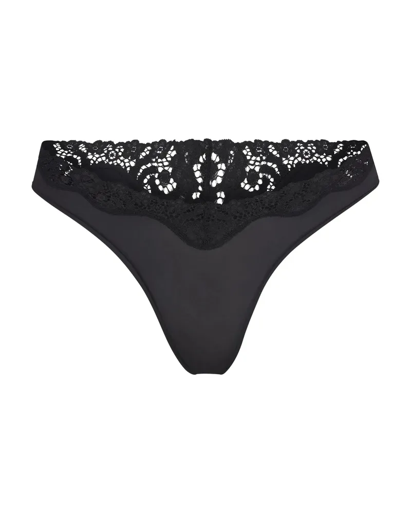 SKIMS Fits Everybody Lace Thong Black