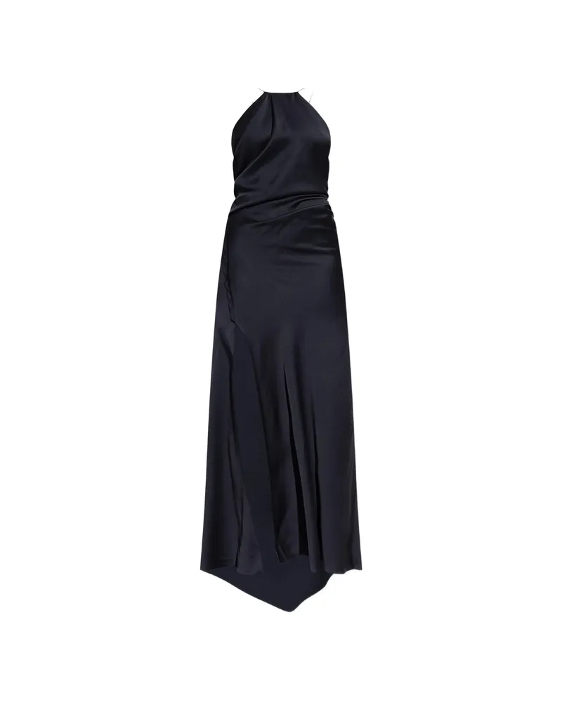 Victoria Beckham Chain Halter Gown Blue