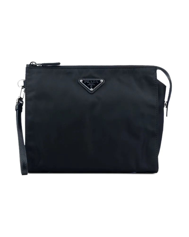 Prada Triangle-logo Clutch Bag Black