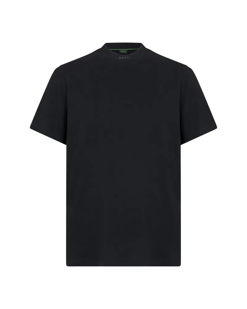 HUGO BOSS Cotton T-shirt With Logo Crew Neck Black