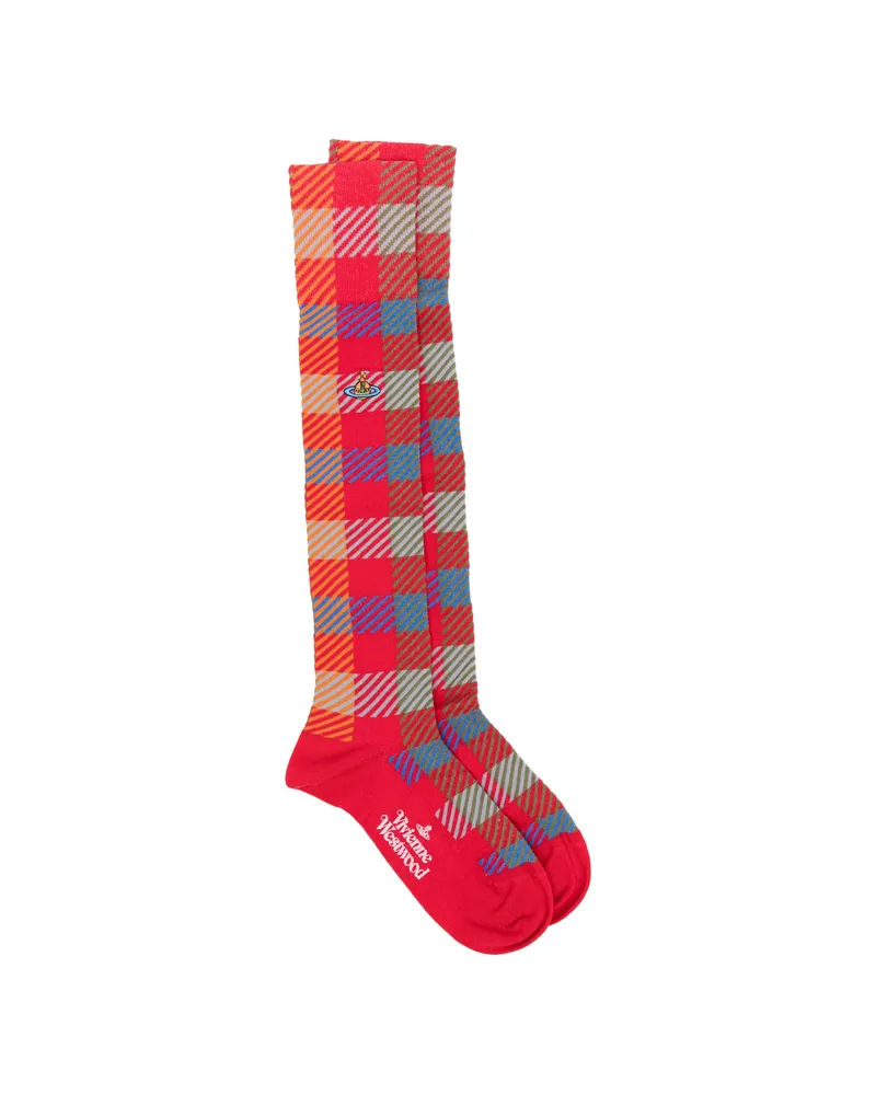 Vivienne Westwood Checked Socks Red