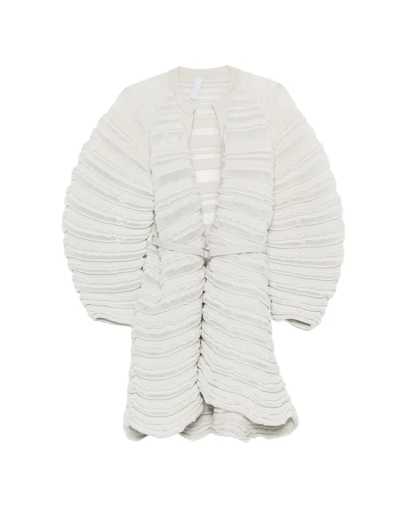 CFCL Belted Ribbed-knit Jacket Neutrals