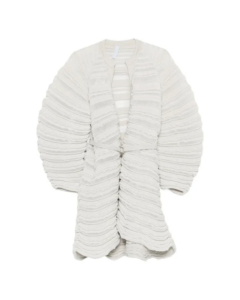 CFCL Belted Ribbed-knit Jacket Neutrals