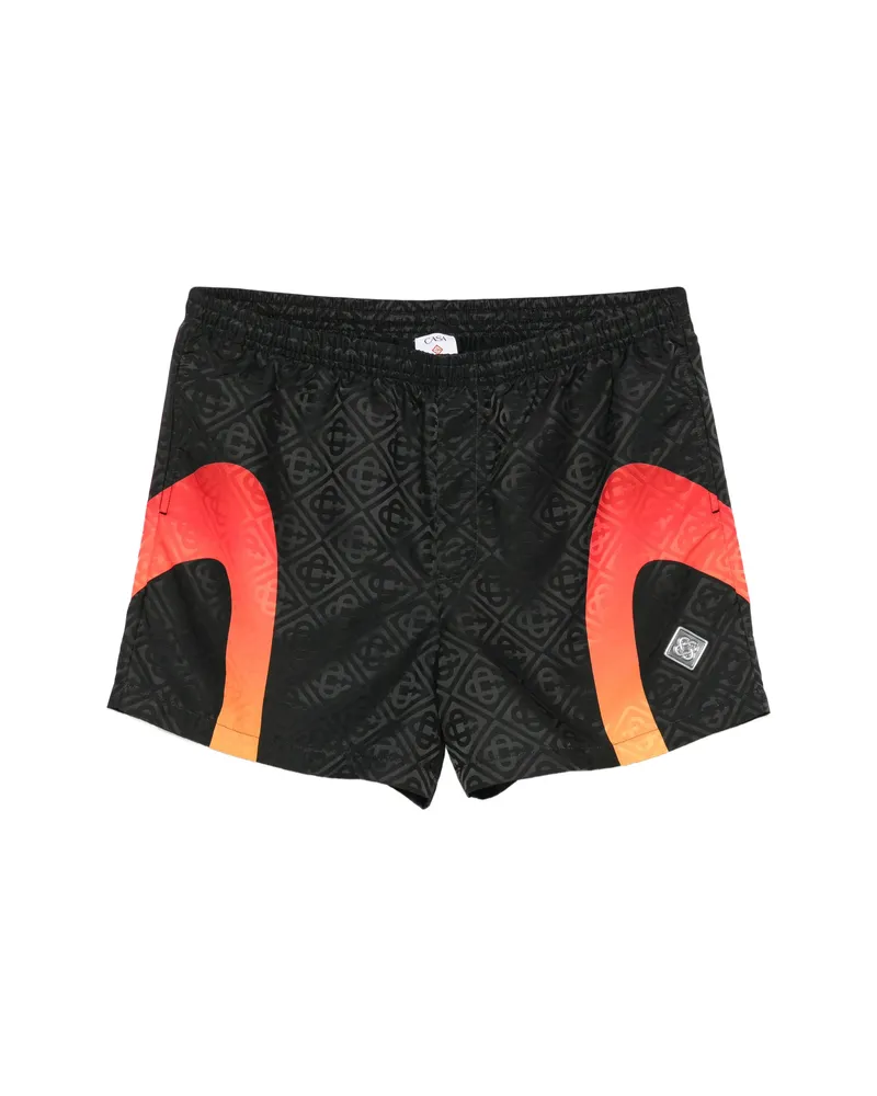 Casablanca Paris Monogram-jacquard Swim Shorts Black
