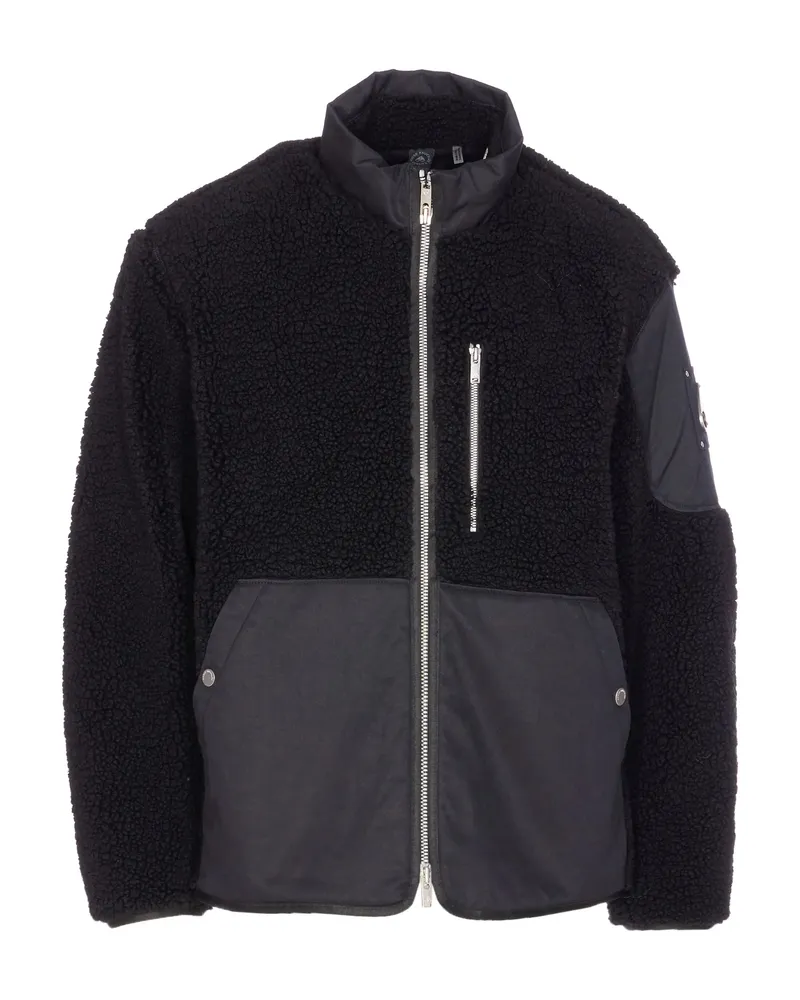 Moose Knuckles Patch-pocket Fleece Jacket Black
